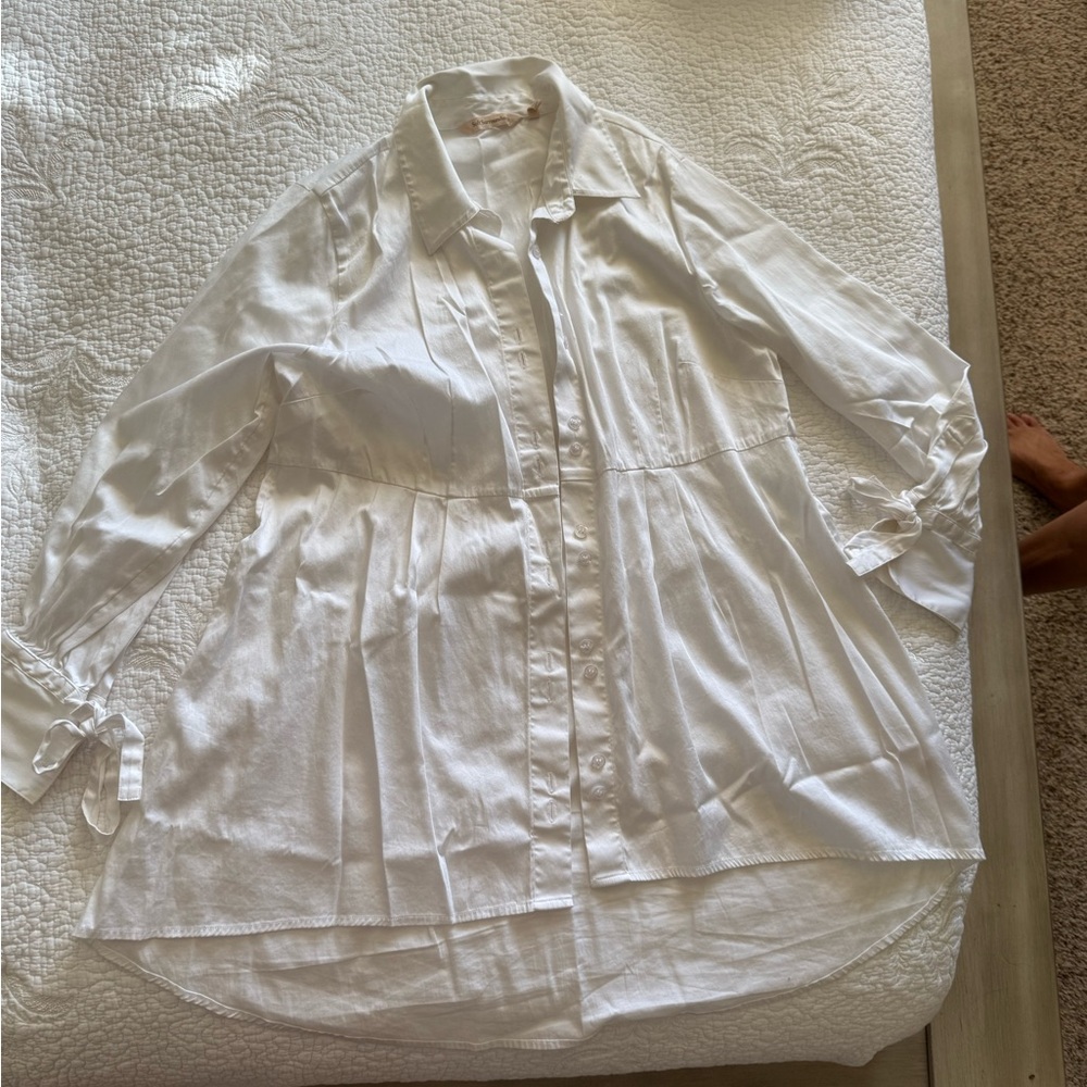 Soft Surroundings Cream Button-Up Blouse